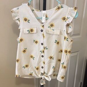 Floral Sunflower Kids Blouse